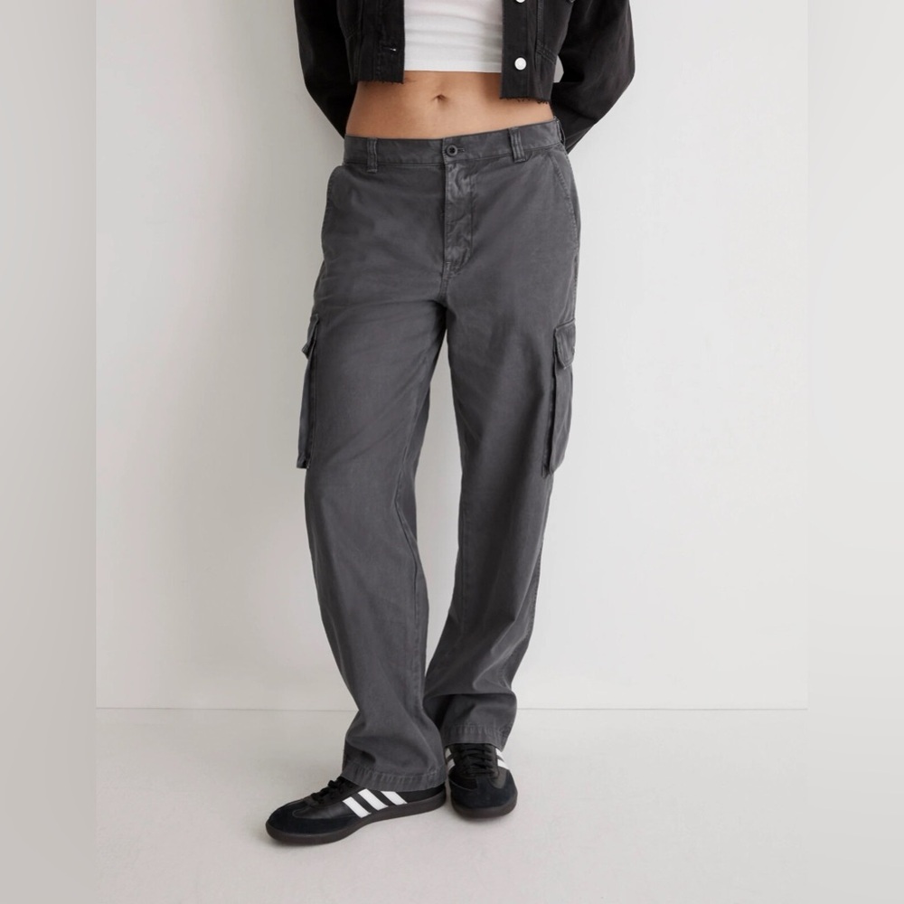 Madewell 90s Straight Cargo Pants Gray Khaki High Rise